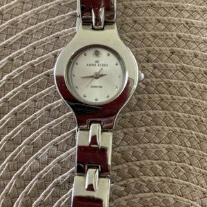 Anne Klein Silver and Black Women's Watch Vintage